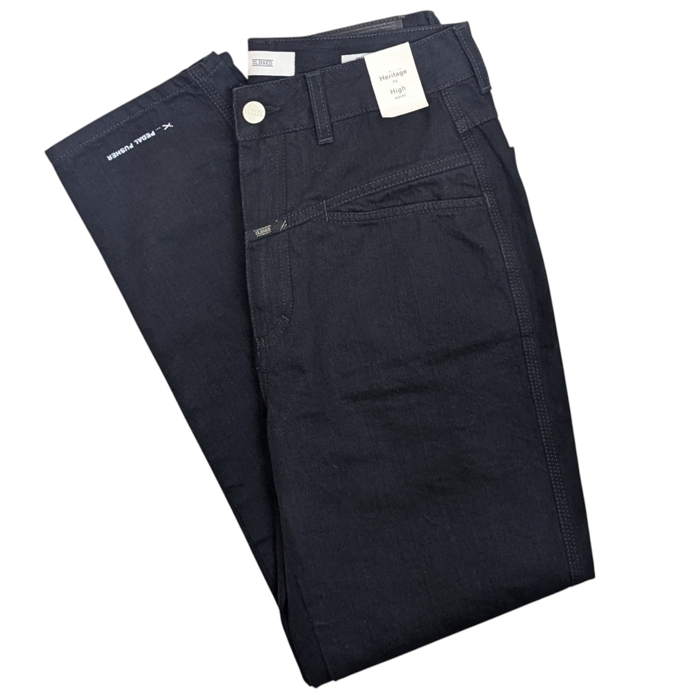Closed Jeans Pedal Pusher High Waist Heritage Fit Cropped Black IT44 28 8 NWT - Picture 2 of 16